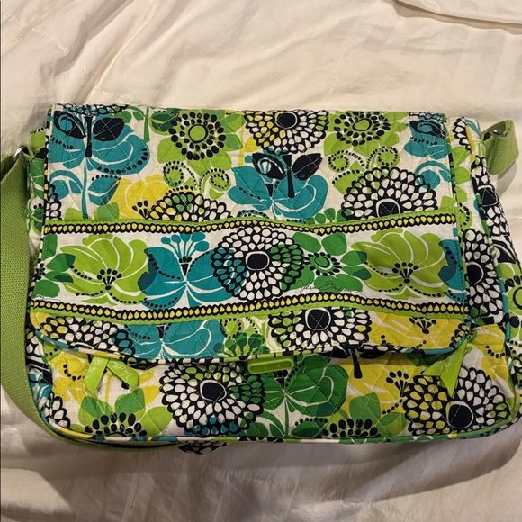Vera Bradley Retired Limes Up Floral Messenger Shoulder Bag - Picture 7 of 7